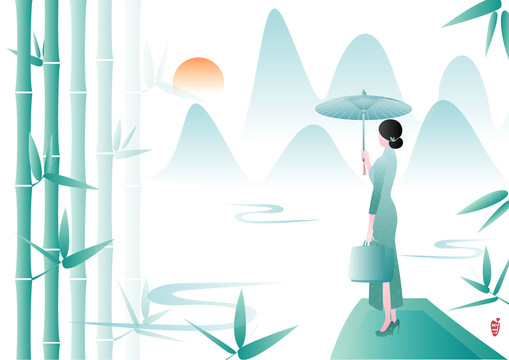 竹子山水