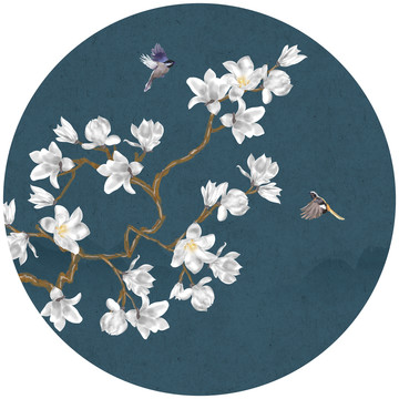 玉蘭花裝飾畫(huà)