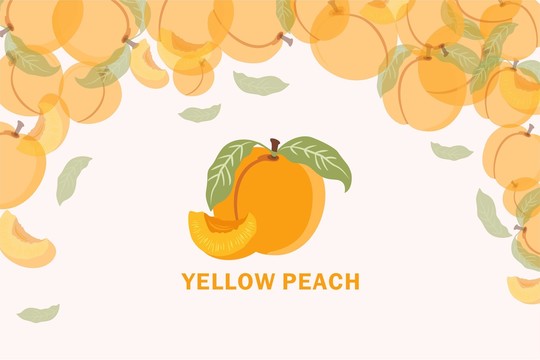 手繪黃桃