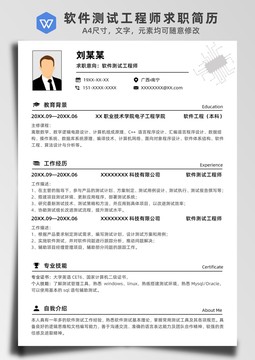 軟件測試工程師求職應(yīng)聘簡歷