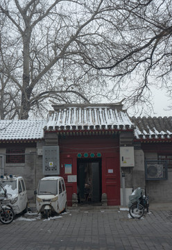 老北京胡同门口