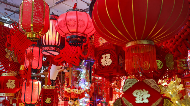 中国春节新年传统装饰物特写