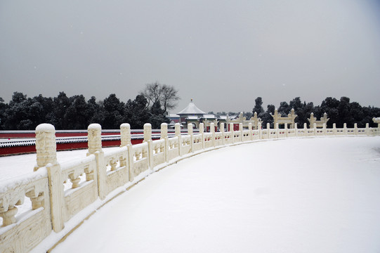 北京天坛圜丘雪景