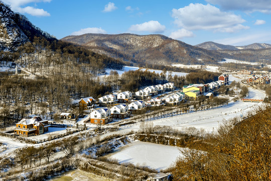 东北乡村雪景