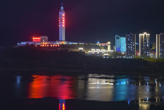 福建南平闽江夜景