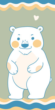 小熊卡通可愛動物圖案素材