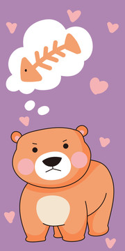 卡通小熊动物插画图案素材