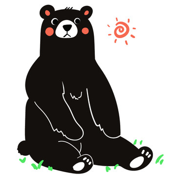 卡通小熊動物印花圖案素材