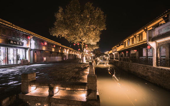 绍兴市上虞区丰惠古镇夜景