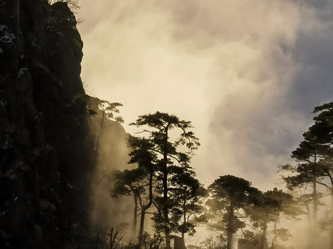 黄山日落