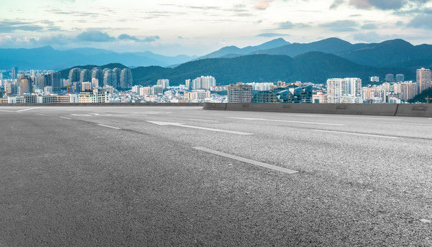 沥青地面和城市景观