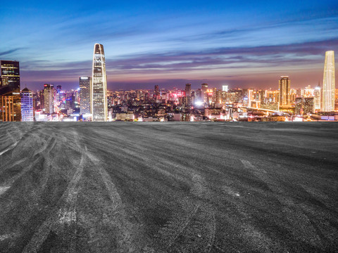 城市道路和城市景观夜景