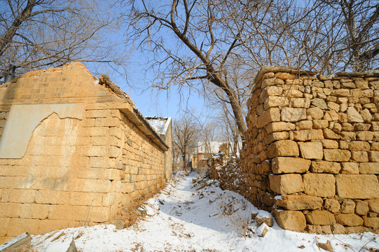 农村下雪