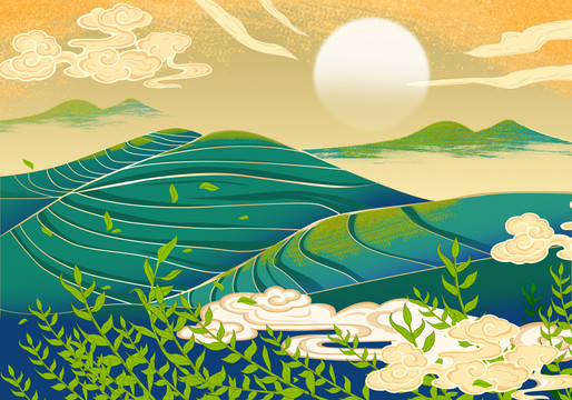 茶葉插畫