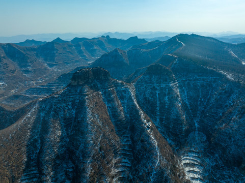 航拍山东潍坊青州仰天山