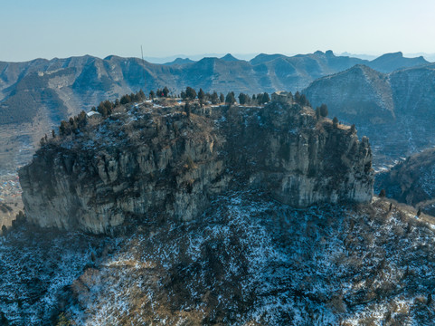 航拍山东潍坊青州仰天山