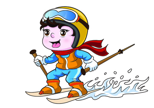 滑雪少年卡通設(shè)計(jì)