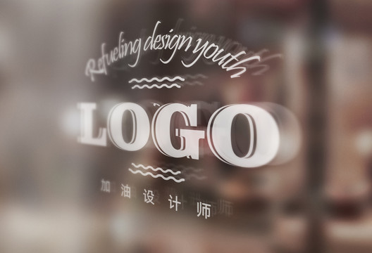 logo玻璃展示样机