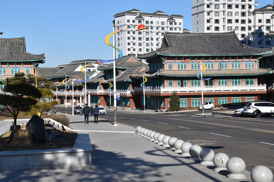 延吉红旗朝鲜族民俗村韩国建筑