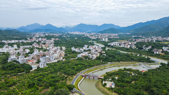 航拍美丽乡村新农村建设