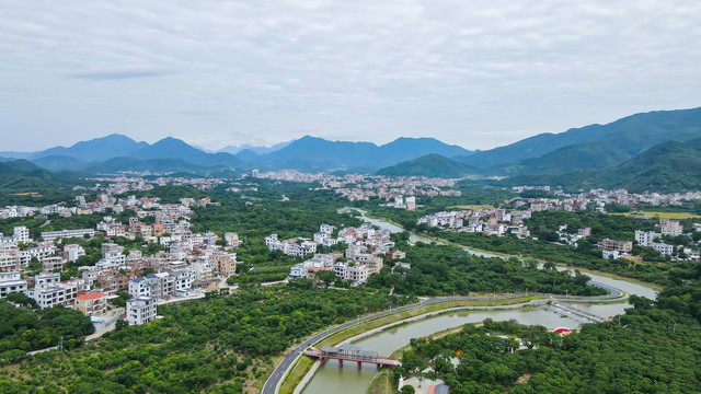 航拍美丽乡村新农村建设