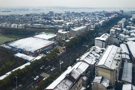 宜都市枝城镇雪景