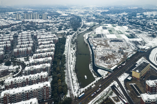 宜都市枝城镇雪景