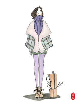 唯美女孩插畫