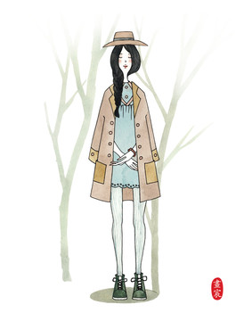 文藝范美女插畫
