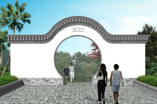 中式圍墻拱型門(mén)