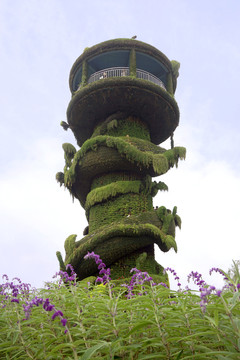 绿植建筑瞭望塔