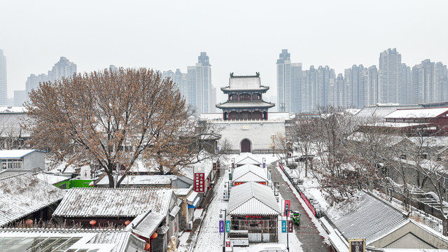 天津鼓楼雪景