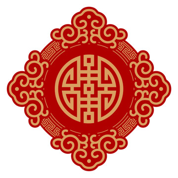 传统花纹设计红喜