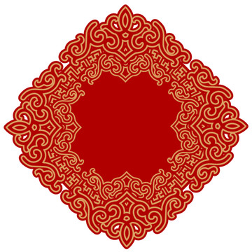 传统花纹图案红色