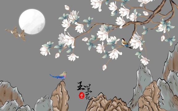新中式古風(fēng)國(guó)潮花鳥