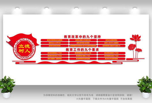 教育九個(gè)堅(jiān)持文化墻