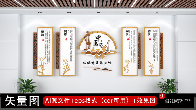 原創(chuàng)中醫(yī)館養(yǎng)生文化墻