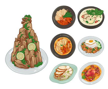 泰國美食卡通插畫