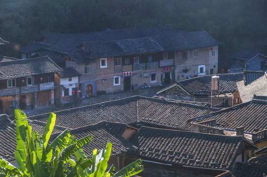 漳州塔下村土楼俯瞰