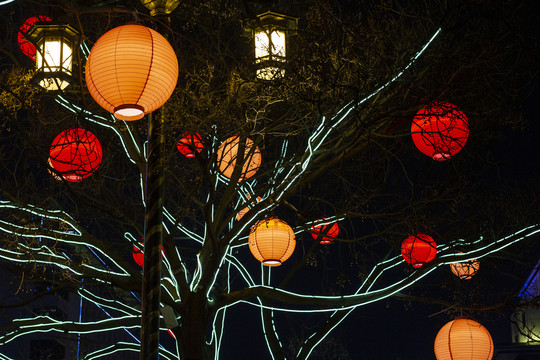 西安大唐不夜城灯笼夜景