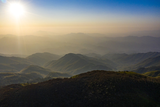 航拍湖南长沙浏阳大围山景区