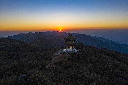 航拍湖南长沙浏阳大围山景区