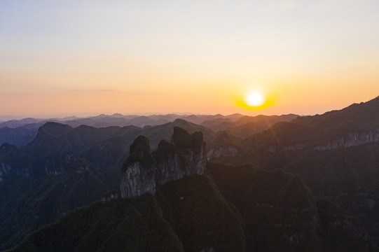 航拍湖南湘西保靖县吕洞山