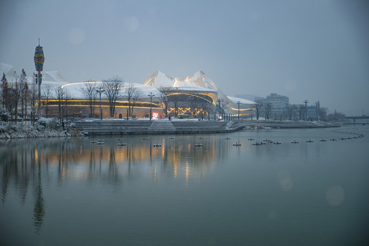 湖南长沙岳麓山雪景