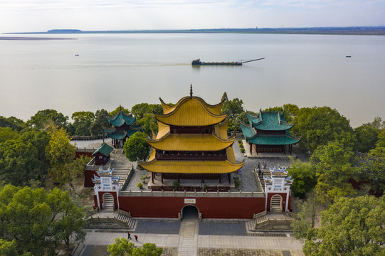 航拍湖南岳阳岳阳楼景区