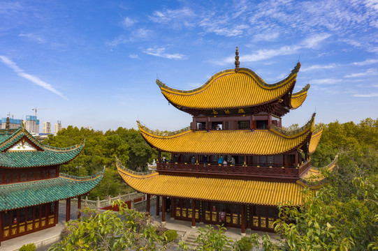 航拍湖南岳阳岳阳楼景区