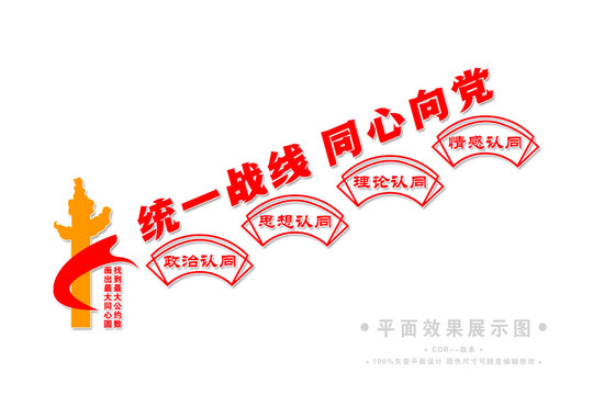 樓梯四個認同文化墻