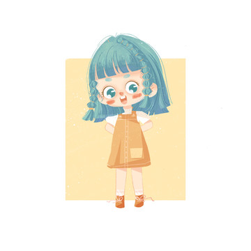 小女孩插畫