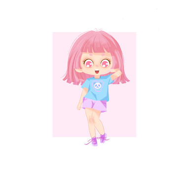 小女孩插畫