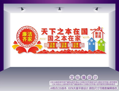 廉潔家庭文化墻